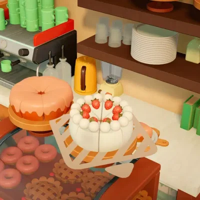 Pièce avec des gâteaux dans le jeu Block Block Block