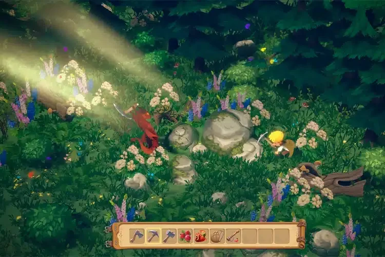 Un garçon et son dragon à la ferme dans le jeu Dragon Shelter
